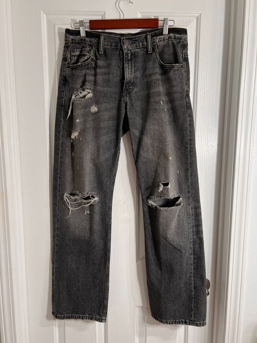 LEVI'S STRAUSS Denim Jeans 569 Straight Fit Distressed 34 x 32
