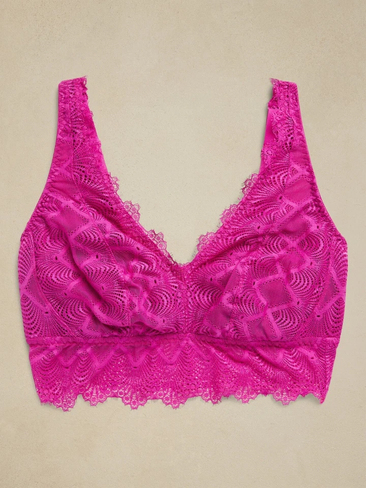 Nuevo con etiquetas Cosabella XS Capa Fucsia Allure Curvy Plunge Bralette DD-F Foto 3 de 4