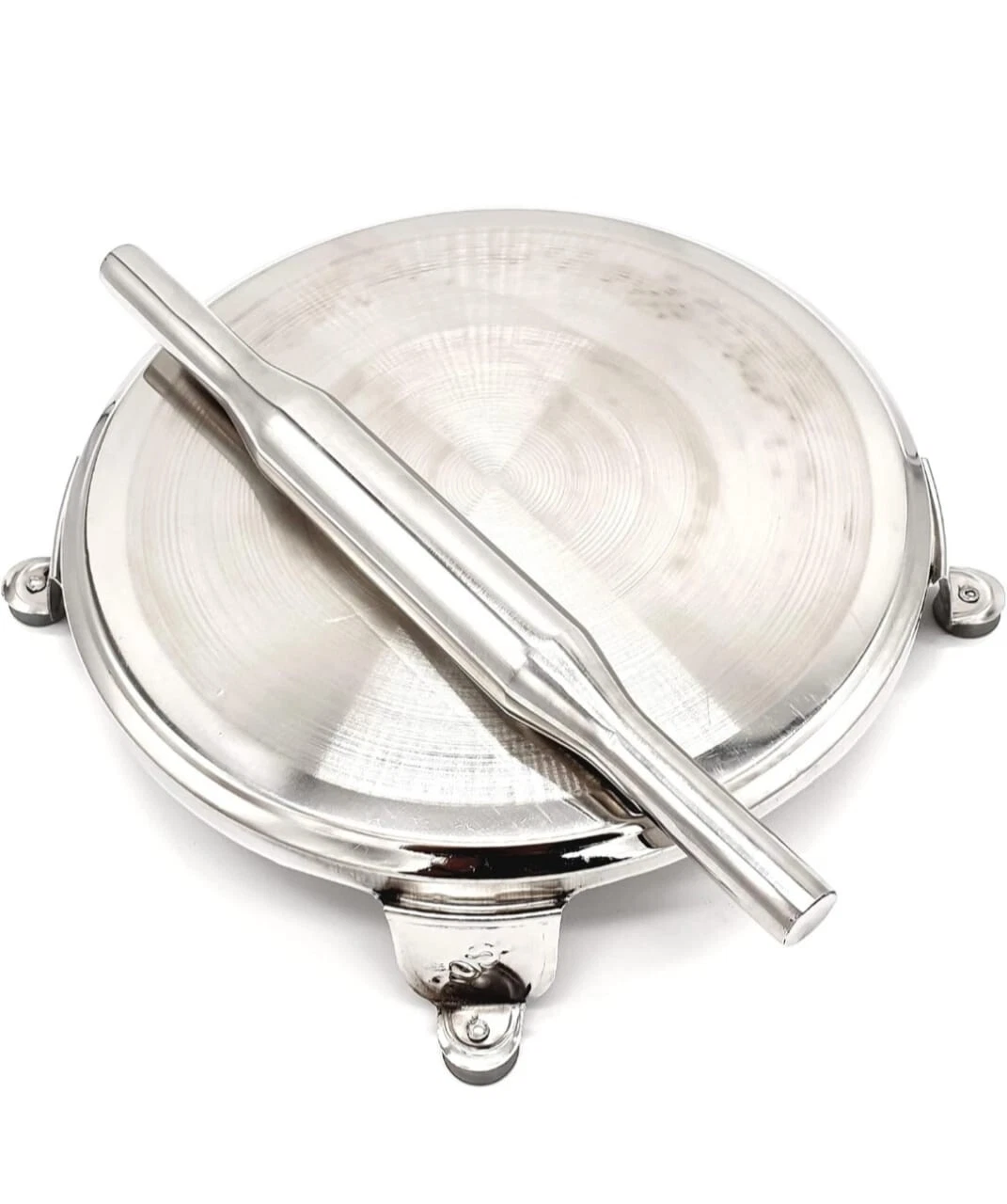 Stainless Steel Chakla Belan Rolling Pin Set Wheel 9.5 inches for Roti