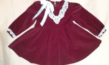 Vintage Little Girls Dress Maroon Velvet Size 4T Good Lad Made in USA