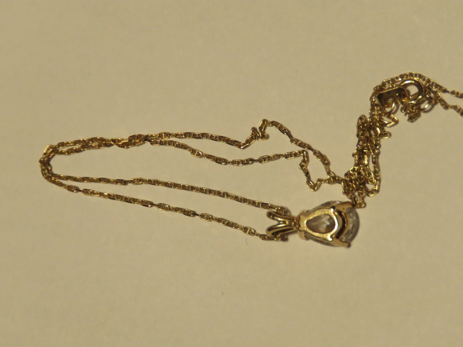 Solid 14K Yellow Gold Solitaire Simulant Solitair… - image 5