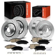 12x Front & Rear Drilled Brake Rotors & Brake Pads for Acura MDX 2017 2018-2020