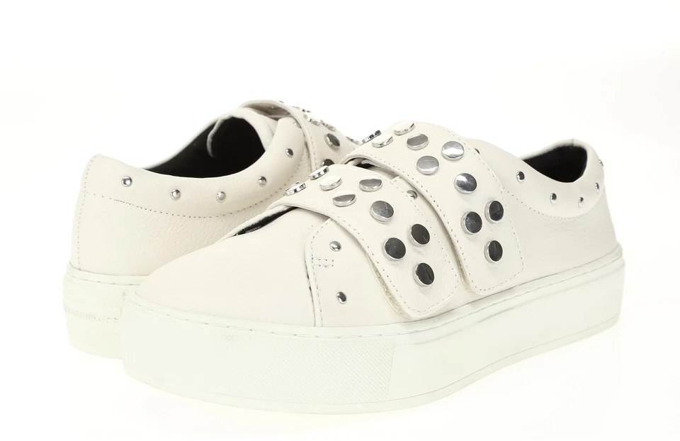 Zapatillas Rebecca Minkoff 234778 Cuero Marfil Natasha Plataforma Tachonadas talla 8,5 Foto 2 de 4