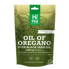 Organic Oregano Oil 6000mg 300gels Contains Carvacrol 165mg and Thymoquinone