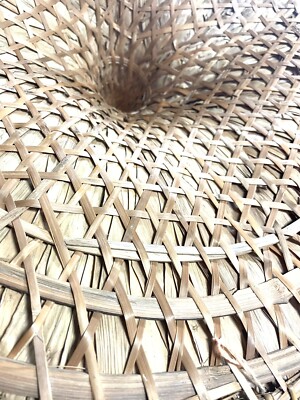 Vintage TRADITIONAL CONICAL TAIWAN COOLIE FARMER RICE PADDY RATTAN SUN HAT 22” TRADITIONAL CONICAL ASIAN COOLIE/FARMER RICE PADDY  main image 3