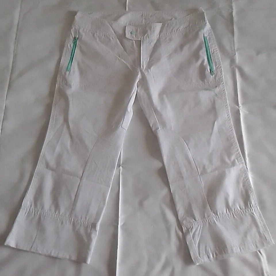 PUMA Women's White Capri Pants Size UK 14 Casual Comfort