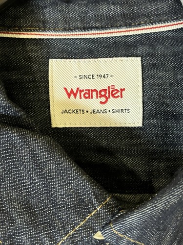 Wrangler Denim Western Hemd Herren 2 XL Langarm Pearl Snap Cowboy Wash Blau - Bild 10 von 12
