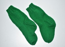 Handgestrickte grüne klobige Wollstiefelsocken
