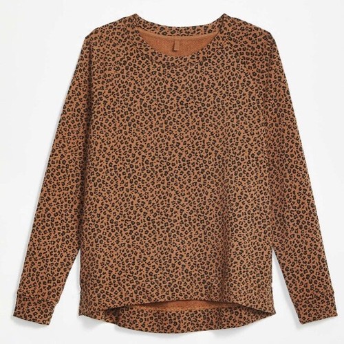 Black Leopard Print Terry Pullover | eBay