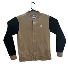 New Balance Boys Fleece Bomber Jacket, Size XL 18 / 20 Tan Black 0395
