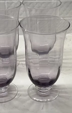 (8) Footed Tumbler Iced Tea Glasses Crystal Lenox Amethyst Color