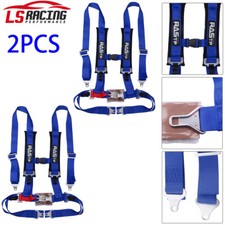 Pair Of Blue 2 4 Point Harness Racing Seat Belts Shoulder Strap Atv Utv