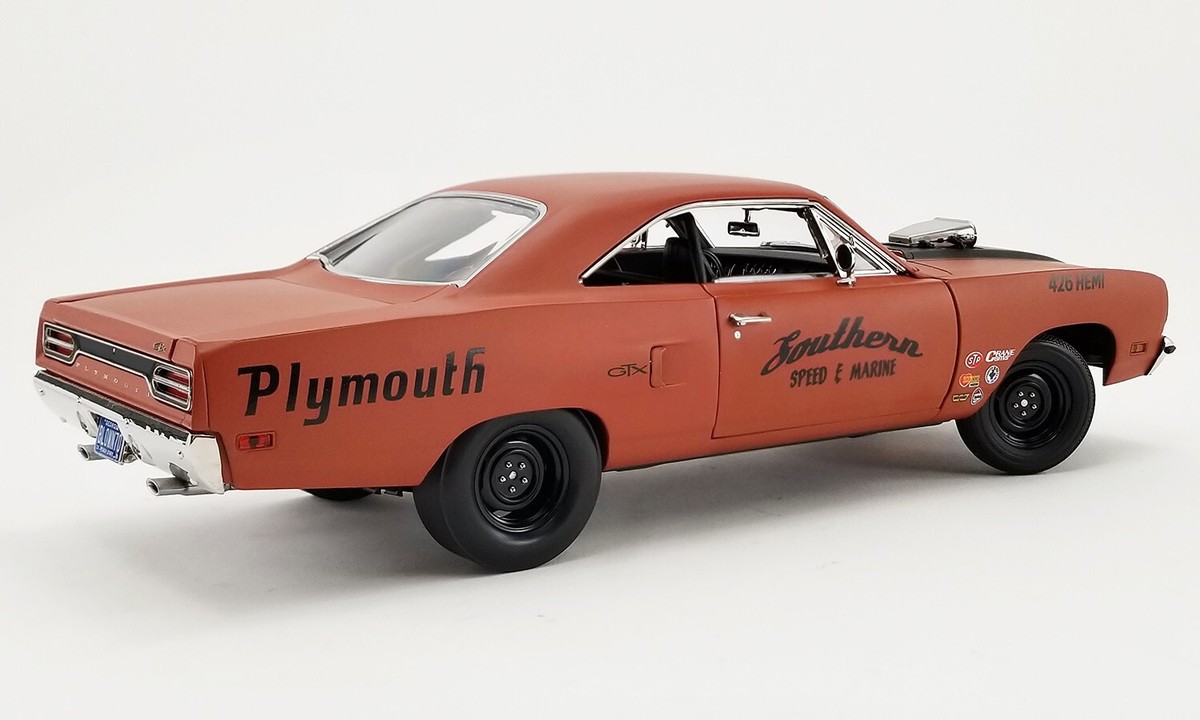 No22ミニカー1/18箱ありPlymouth GATOR GRAIN GTX 1970 PLYMOUTH GTX 426 HEMI SOUTHERN SPEED & MARINE DRAG CAR 1:18