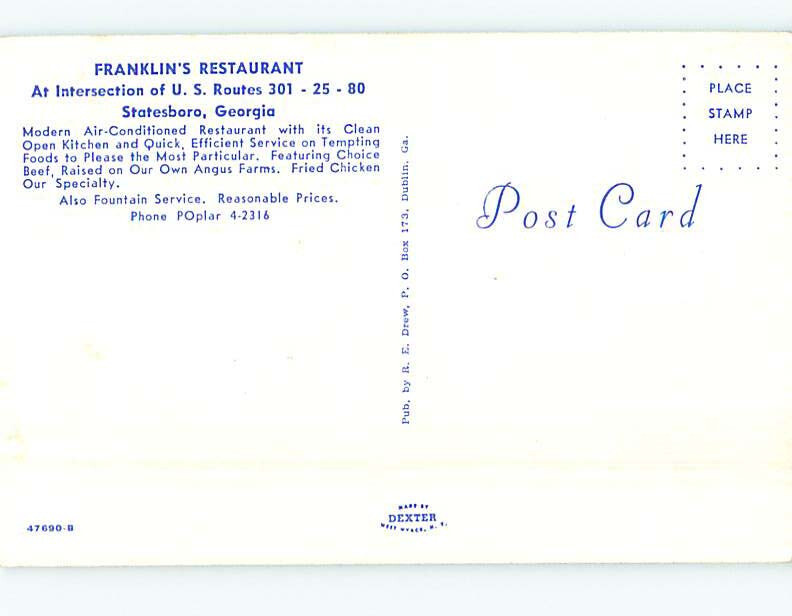 Pre1980 OLD CARS & FRANKLIN'S RESTAURANT Statesboro GA