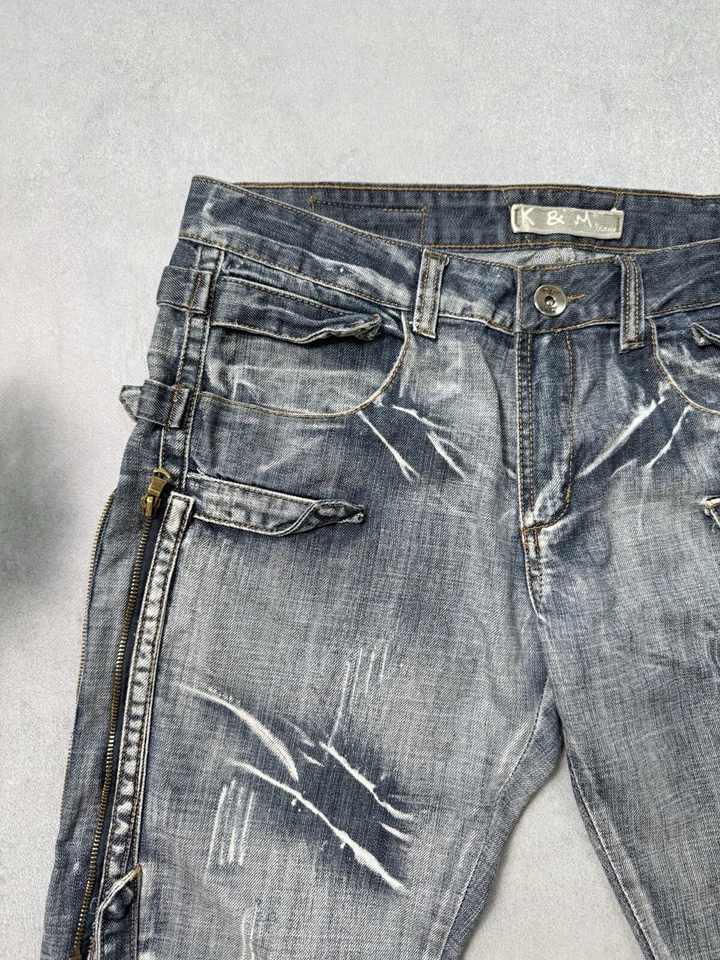 Pantalones de mezclilla vintage Kosmo-Lupo Avant Garde con cremallera lavados talla 34 para hombre Foto 3 de 4