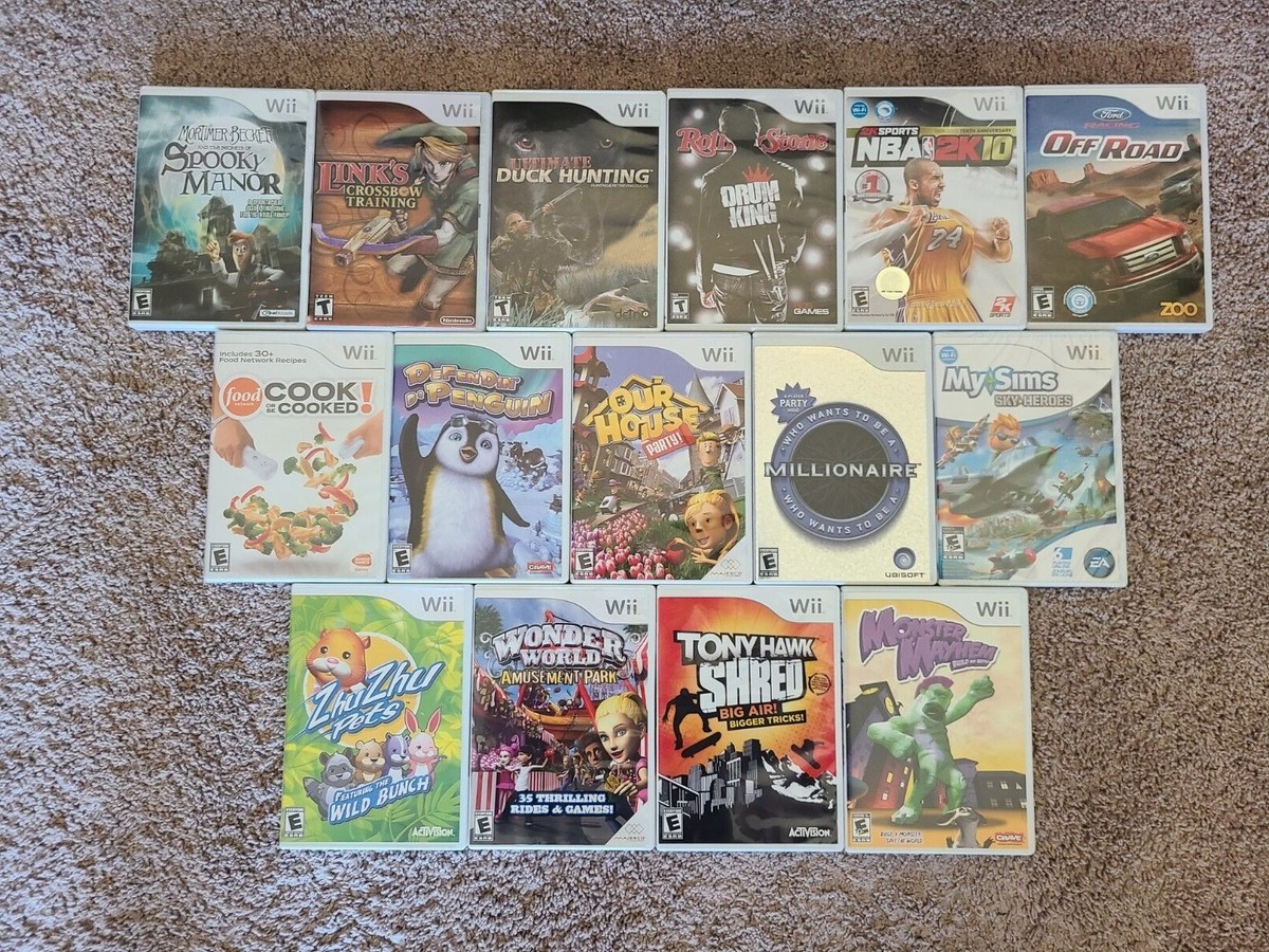 Nintendo Wii Games Lot (15 Games Bundle) All Complete Game Case