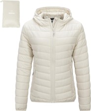 Outdoor Ventures Women's Packable Lightweight Full-zip Puffer Jacket With Hood Q