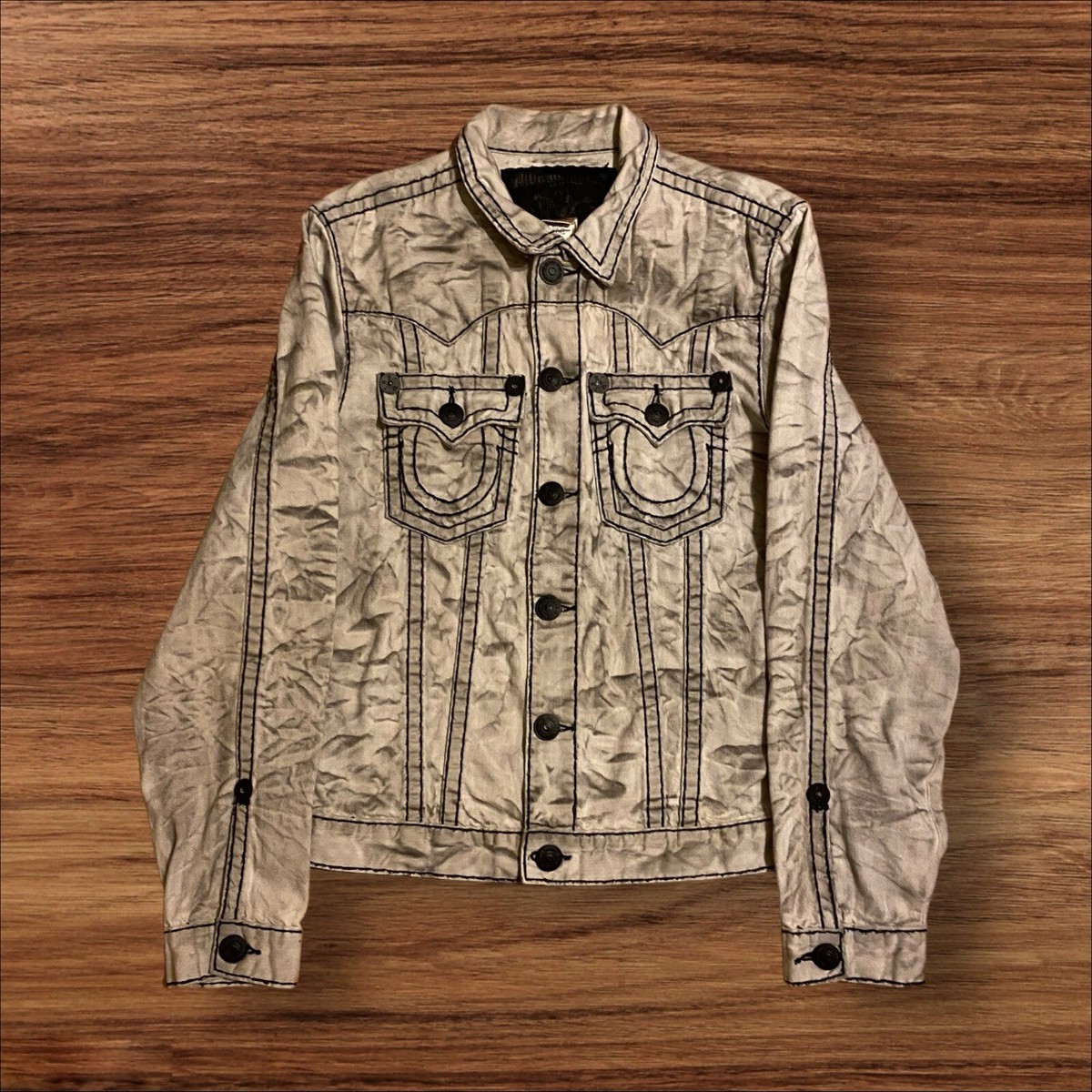 ジャケット・アウター TRUE RELIGION DENIM JACKET SUPER T M OVERSIZED SUPER T DENIM TRUCKER JACKET - Retro Active Acid