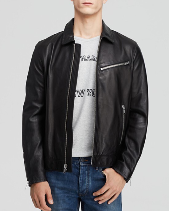 Leather jacket ブラック　XL Men's Leather Bomber Jacket, Black, Zip Front (US, Alpha, X