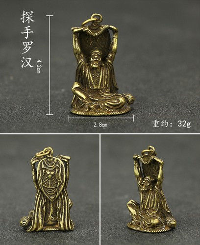18 piezas/juego de estatuillas de latón macizo dieciocho Arhat estatua adorno para el hogar estatuillas nuevas - Imagen 14 de 20