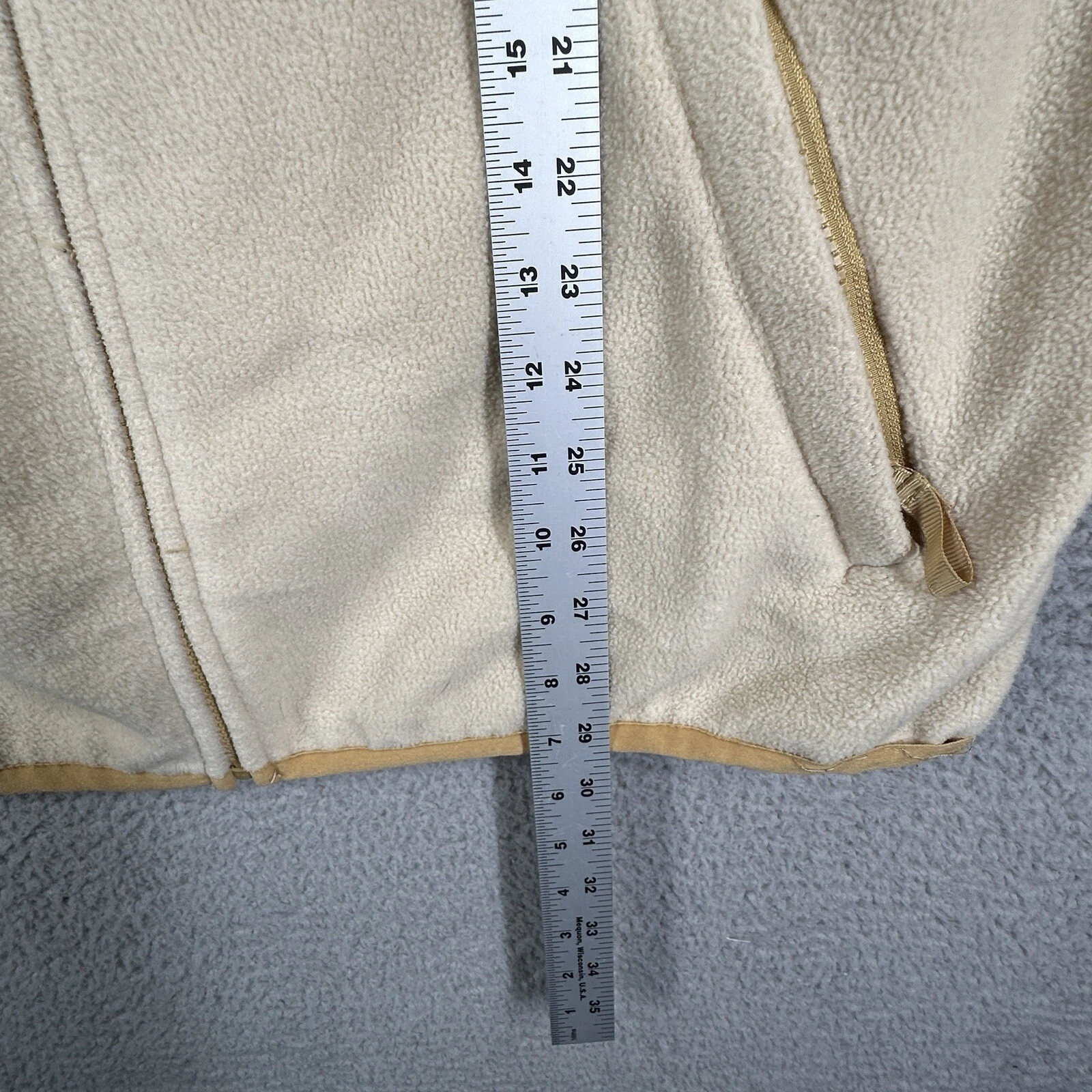 VETEMENTS RSQ Giacca Uomo Taglia Large Beige Pile Full Zip Outdoor Felpa Casual
