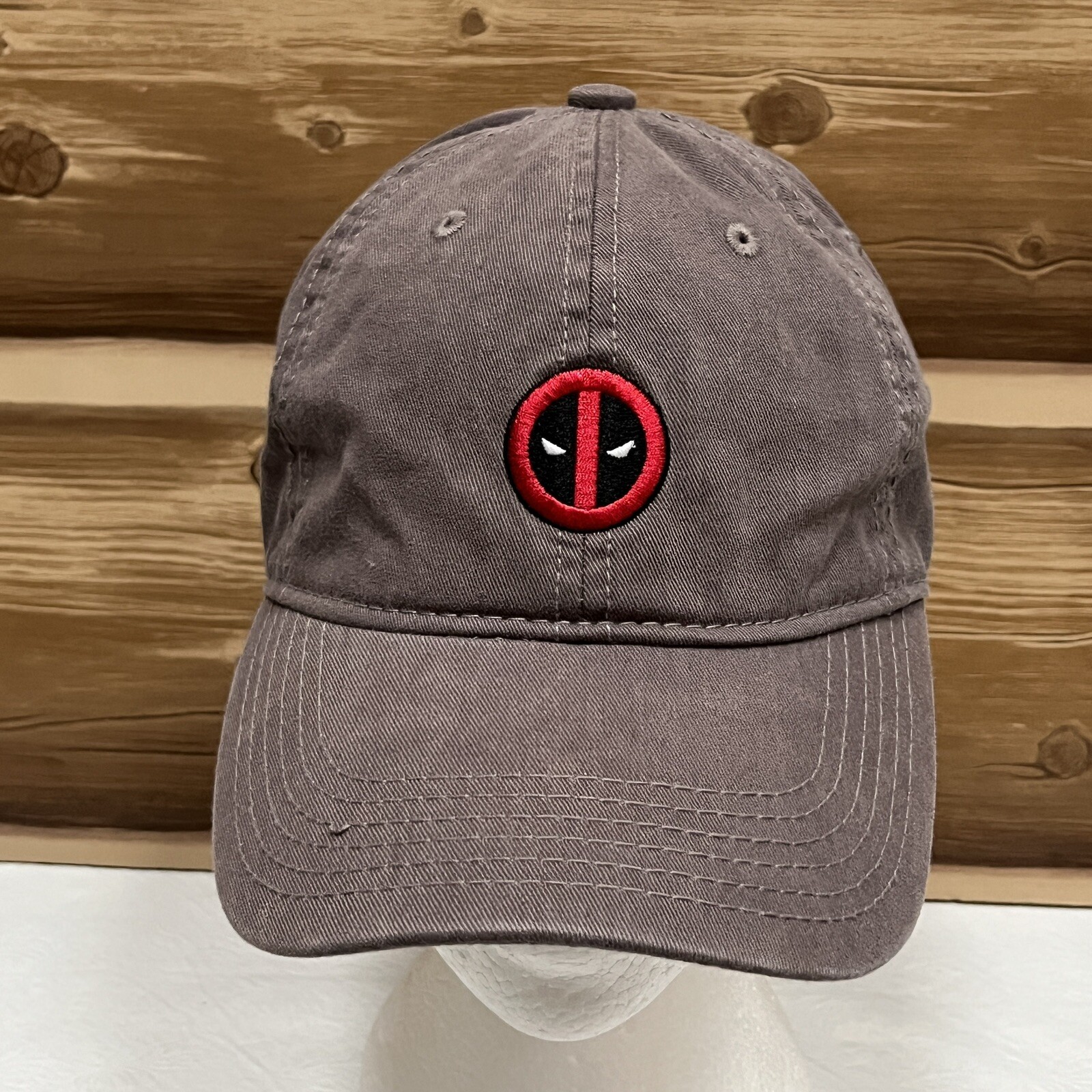 Marvel Deadpool Hat Cap Strap Back Brown Logo Com… - image 3