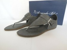 NWT AMANDA BLU ARIA SANDAL Size 7 MATTE BLACK VEGAN SNAKE LEATHER ZIPPER ACCENTS