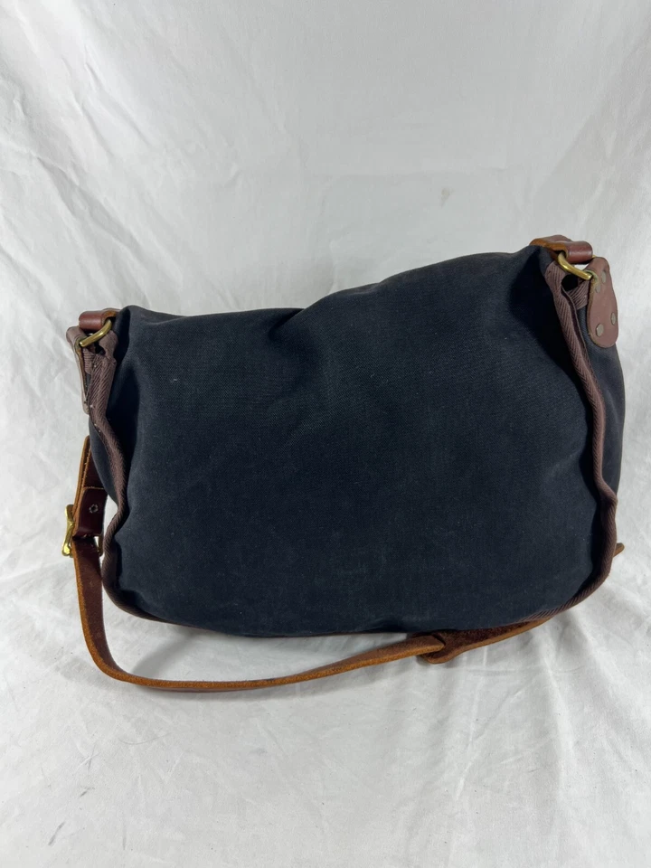 Bandolera DULUTH PACK DULUTH MINN Negra Lona Cuero Marrón Sillín Hecha en EE. UU. Foto 3 de 4