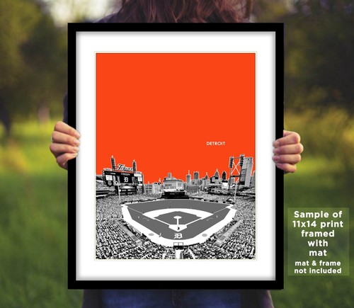 DETROIT TIGERS Comerica Park Photo Picture STADIUM SKYLINE 8x10 11x14 16x20 - Picture 3 of 9
