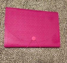 Multi pocket File Organizer, 5 Expanding File Folder, 4 tab dividers,dk pink