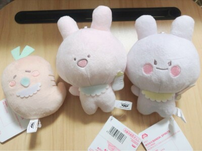 Asamimi-chan Anemimi-chan Ninjin-chan Plush Mascot Complete Set 3