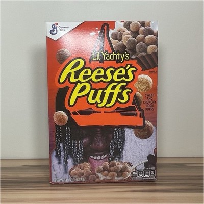 Official Lil Yachty x Reese's Puffs Factory Sealed Cereal Box General Mills Rare