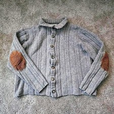 Grey Greenish and Brown The Territory Ahead Sweater With Brown Elbow Pads Unisex