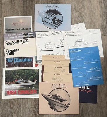 Lot of Vintage Chris Craft Boats Brochures 1960s /70s Cruisers Sport Boats