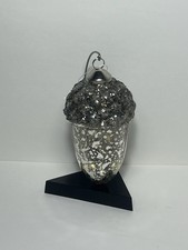 Vintage Kugel Style ACORN Christmas Ornament Mercury Glass Silver 5  MINTY 