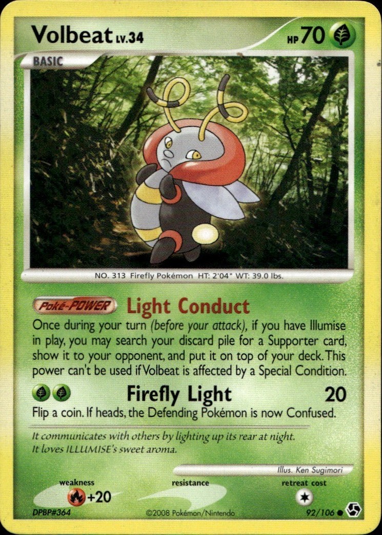 Volbeat 92/106 Common Great Encounters Pokemon Lightly Played