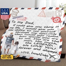 Custom Father's Day Gift Blanket Personalized Letter Blanket Custom Name