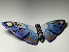 Rainbow Mothra Style Kaiju Figure Mini Vinyl Toy Blue Purple 5 Wingspan
