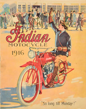 1916 Indian Motorcycle Kunst Poster Fahrer Moto Nostalgie -...