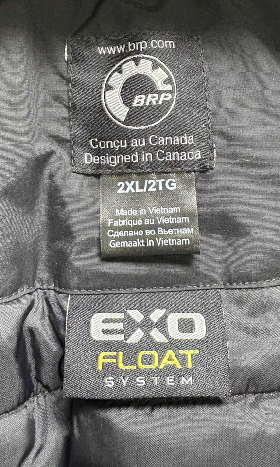 Ski-Doo 男式 Vasa 夹克黑色/灰色 2XL EXO 浮动系统 — 第 3/4 张图片