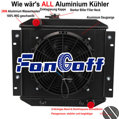 3 Reihig Kühler + Lüfter Für FORD ESCORT 1971-1980 Auto MT NEU
