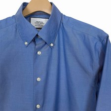 Charles Tyrwhitt Men  s 16.5 35 Slim Fit Non Iron Dress Shirt Blue Button Down