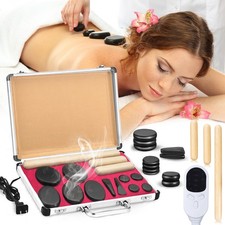 Hot Stones Massage Set with Warmer Kit Hot Rocks Massage Heater Kit with Adju...