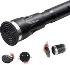 Tension Curtain Rod, 42 to 100 Inch Adjustable Heavy Duty Black Shower Curtain 