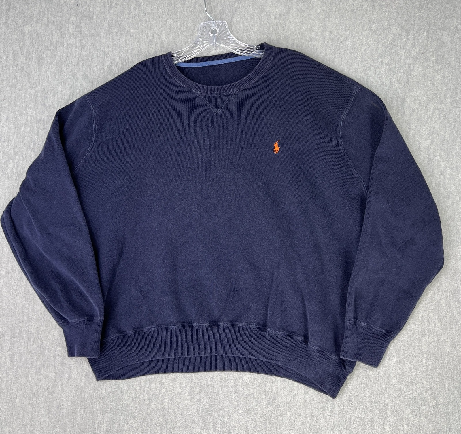 Polo Ralph Lauren Pullover Felpa Uomo XL XXL Blu Classico Logo Pony