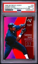 1998 Skybox E-X 2001 SAMMY SOSA Essential Credentials Future #d 19/72 PSA 8