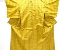 7644228: JAPANESE KIMONO / KIMONO ENSEMBLE / SILK / YONEZAWA TSUMUGI / WOVEN GRI