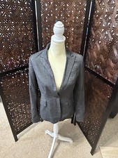 New York  Company Gray Stretch One Button Professional Blazer Jacket Womens 2
