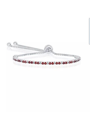 Lab-Grown Rubin: 5/8 ct. t.w., Lab-Grown White Sapphire: 5/8 ct. t.w.