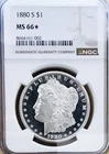 1880 S MORGAN NGC MS66 STAR*BLK & WHITE CAMEO**WONDER COIN*LOOKS DMPL  NR #74911